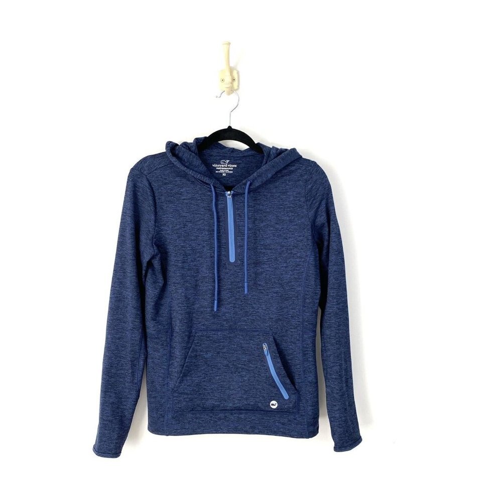 Womens Vineyard Vines Performance XS Blue 1/4 Zip Pullover Sweatshirt